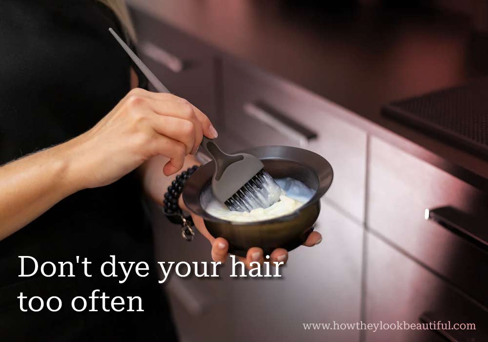 Mixing hair dye in a bowl